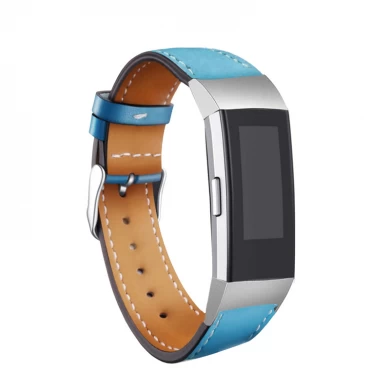 CBFC05 Colorful Printed Genuine Leather Band Replacement Strap For Fitbit Charge 3