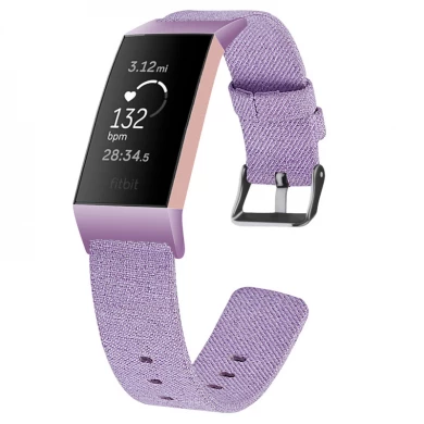 Fitbit 충전 3에 대 한 CBFC06 패브릭 캔버스 교체 손목 시계 밴드