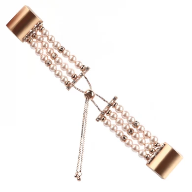 CBFC102 Attraktive handgefertigte künstliche Perle elastische Perlen Armband