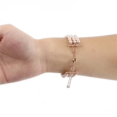 CBFC102 Attraktive handgefertigte künstliche Perle elastische Perlen Armband