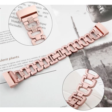 Cinghia del braccialetto del Rhinestone del metallo CBFC11 per la carica di Fitbit 3