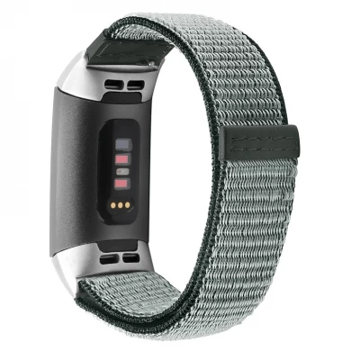 Bracelet montre en nylon tissé Trendybay CBFC111 pour Fitbit Charge 3