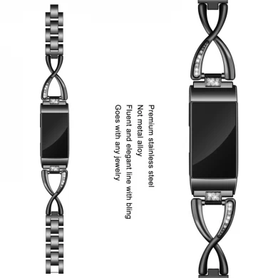 CBFC12 Trendybay Moda Takı Fitbit Şarj Için X-Link Paslanmaz Çelik Metal Bilek Kayışı 3