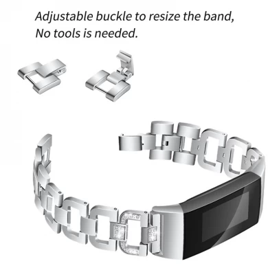 CBFC20 dragonne de bracelet de diamant de bijoux de diamant de Bling Bling pour la charge 3 de Fitbit
