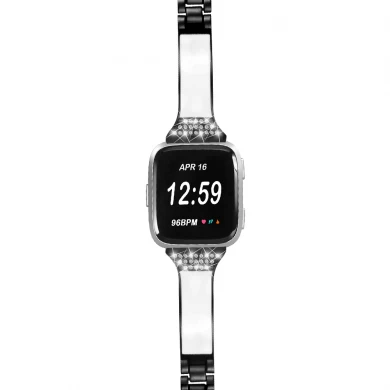 CBFC201 Fitbit Versaのブリンブリンラインストーン合金時計ストラップ