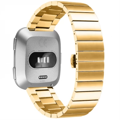 CBFC212 Butterfly Buckle Smartwatch Metal Edelstahl Uhrenband für Fitbit Versa Gurt