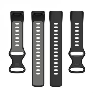 CBFC5-02 Dual Color Austauschbarer Handgelenkband Silikon-Uhr-Band für Fitbit-Ladung 5 Smartwatch