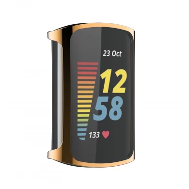 CBFC5-04 Fitbit Charge 5에 대한 전기 도금 투명 TPU 전체 화면 보호기 시계 케이스