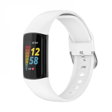 CBFC5-05 Soft Sport Wristband Wrintband TPU Наручные часы Band для Fitbit Charge 5 Смотреть Ремень