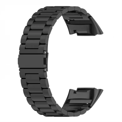 CBFC5-09 Hot Sale Link Bracelet Solid Metal Stainless Steel Watch Band For Fitbit Charge 5 Straps Wristband
