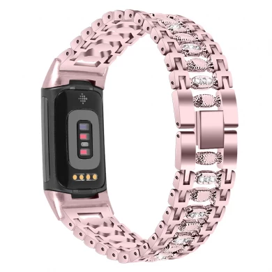 CBFC5-22 Bling Diamond Zinc Alloy Metal Watch Band For Fitbit Charge 5