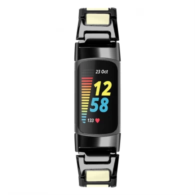 CBFC5-23 Bande de bracelet en métal de fermoir pliante pour Fitbit Charge 5 Smart Watch