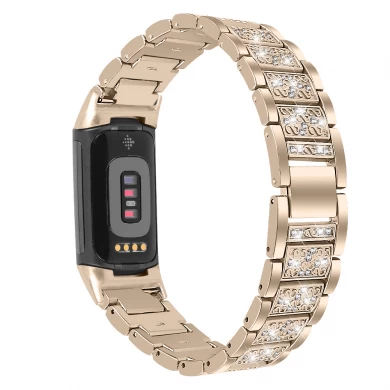CBFC5-26 Vintage metalen zinklegering horlogeband voor Fitbit Charge 5 SmartWatch