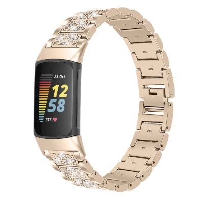 CBFC5-26 Bande de montre en alliage de zinc en métal vintage pour Fitbit Charge 5 Smartwatch