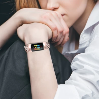 CBFC5-28 Shiny Rhinestone Zinc Alloy Watchband For Fitbit Charge 5