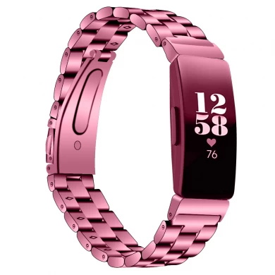 CBFC56 Banda de reloj de acero inoxidable con cadena de 3 enlaces para Fitbit Inspire / Inspire HR