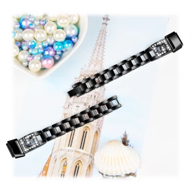 CBFL07 Fabricant Diamant Link Link Bracelet Métal Sangle de montre pour Fitbit Luxe Correa