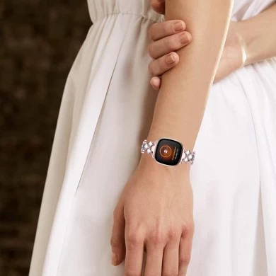 CBFV02 Luksusowa bransoletka diamentowa Pasek ze zegarkiem ze stali nierdzewnej dla Fitbit Versa 3 Sense
