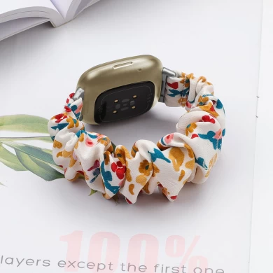 Cbfv08 drucken elastische scunchie-Riemen-Uhren-Band-Band für Fitbit Versa 3 Sense Smart Watch