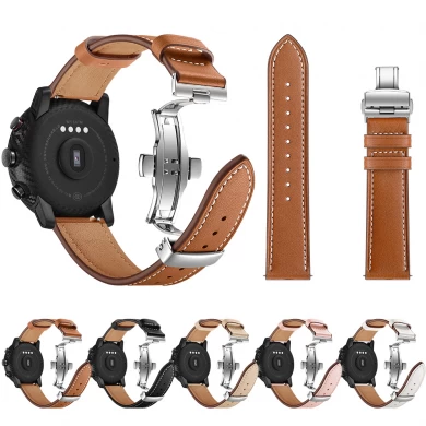 CBHA1002 Trendybay Butterfly Buckle Leather Watch cinturino cinturino per Apple Watch Series 4 3 2 1