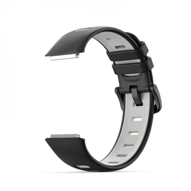 CBHB7-03 Dual Color Breathable Silicone Watch Strap For Huawei Band 7 Smart Watch
