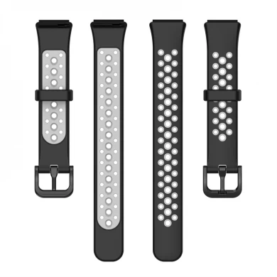 CBHB7-06 Hot Sale Dual Color Breathable Sport Silicone Watchband Bracelet Strap For Huawei Band 7 Watch