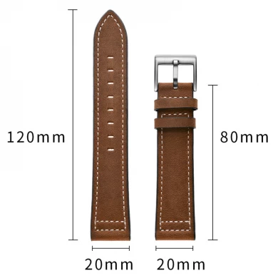 CBHM01 20mm Bracelet en cuir véritable
