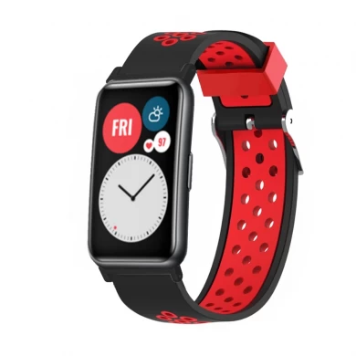 CBHW-F01 Premium Dual Color Silicon Armbanduhr Gurte für Huawei Uhr Fit Fitness Smart Watch 2020