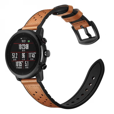 CBHW002 Huami  AMAZFIT Strap Soft Genuine Leather Rubber Watch Band