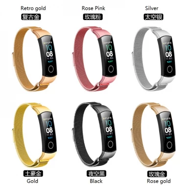 CBHW13 Bande de montre en acier inoxydable à boucle milanaise magnétique pour Huawei Honor 4 bracelet