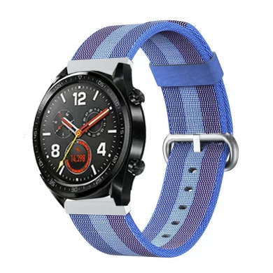 Huawei Watch GT için CBHW29 Muilt renkli Çizgili Nato Naylon Watch Band