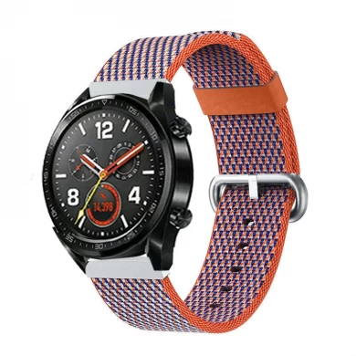 CBHW29 Bande de montre Nylon Nato à rayures multicolores pour Huawei Watch GT