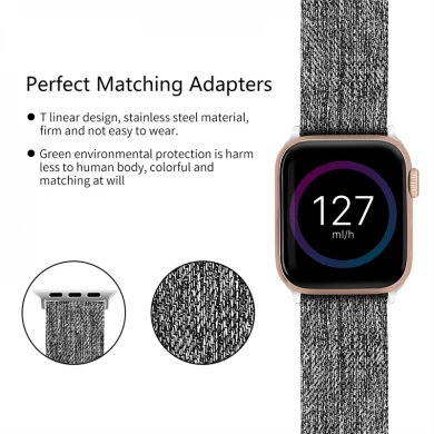 CBIW1011 Woven Canvas Nylon Wristband Strap For Apple Watch Ultra Series 8 7 6 5 4 3