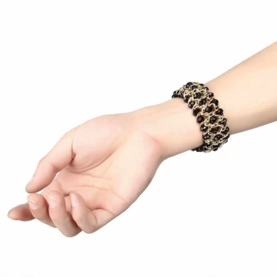 CBIW1013 Bracelet en agate extensible élastique à la main avec étui de protection Bling