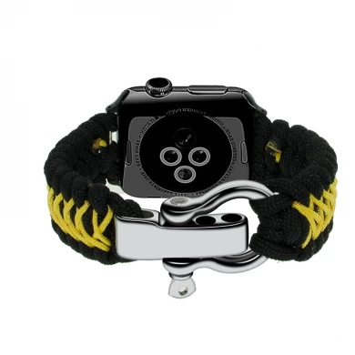 CBIW1015 Sportowa pleciona linka nylonowa Paracord Watch Band z wytrzymałą stalową klamrą
