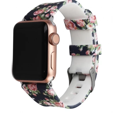 CBIW1021 Mode bunt bedrucktes Silikon-Uhrenarmband für Apple Watch