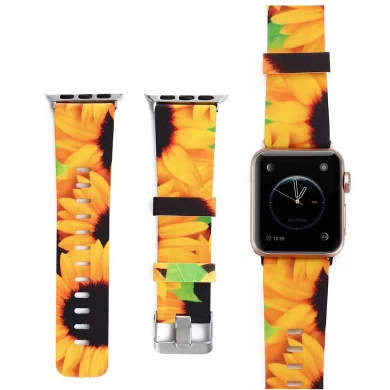 Apple Watch için CBIW1021 Moda Renkli Baskılı Silikon Watch Band