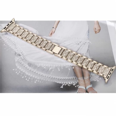CBIW1032 Luxury Crystal Rhinestone Metal Bracelet Strap Compatible For Apple Watch