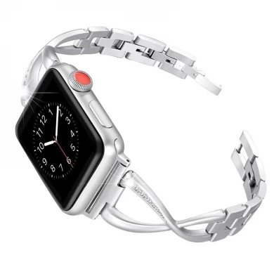 CBIW1036 X-Link Stainless Steel BandsWith Crystal Rhinestone For Apple Watch Series 1 2 3 4