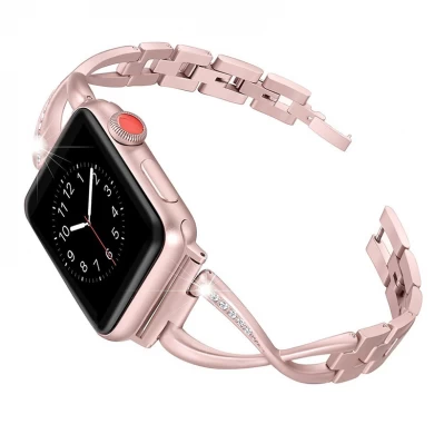 CBIW1036 X-Link Stainless Steel BandsWith Crystal Rhinestone For Apple Watch Series 1 2 3 4