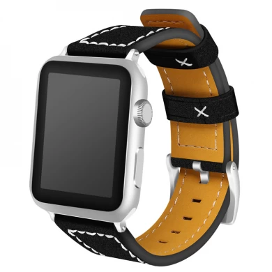 CBIW104 Bracelet de remplacement en cuir véritable pour Apple Watch