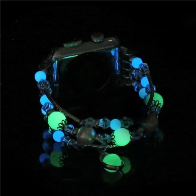CBIW1052 Fashionable Luminous Beaded Jewelry Elastic Bracelet Strap For iWatch