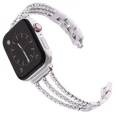 CBIW1054 Diamond Rhinestone Metal Jewelry Wristband Strap For Apple Watch 4 3 2 1