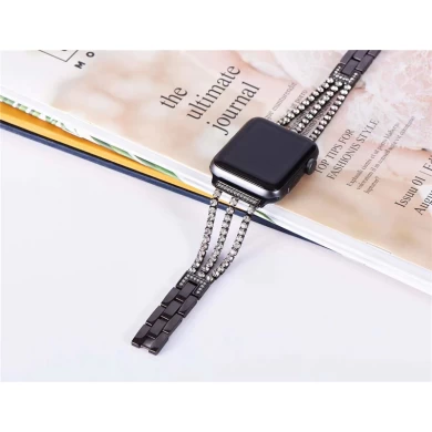 CBIW1054 Diamentowa bransoleta z metalowego rhinestone Opaska na nadgarstek dla Apple Watch 4 3 2 1