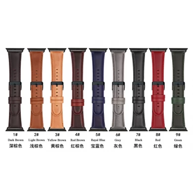 CBIW1057 Crazy Horse Pattern Genuine Leather Watch Straps For Apple Watch