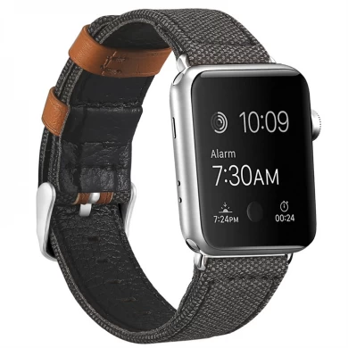 CBIW124 Canvas Leather Watch Band для Apple Watch Ultra Series 8 7 6 5 4