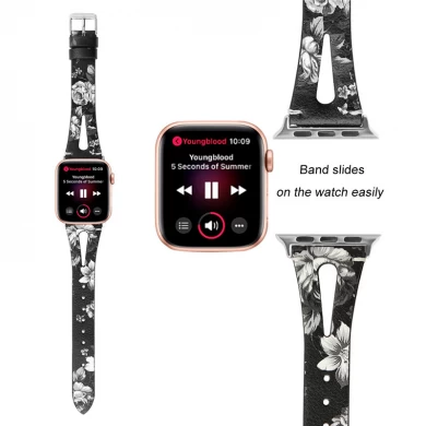 CBIW130 Slanke, ademende rundlederen riem voor Apple Watch