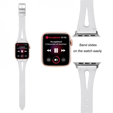 CBIW130 Тонкий дышащий кожаный ремень для Apple Watch