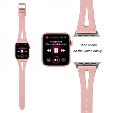 Apple Watch İçin CBIW130 İnce Nefes İnek Derisi Deri Kayış