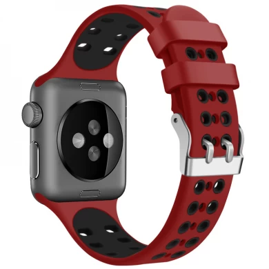 CBIW131 Bande de rechange en silicone souple coloré pour sport, série Apple Watch 1 2 3